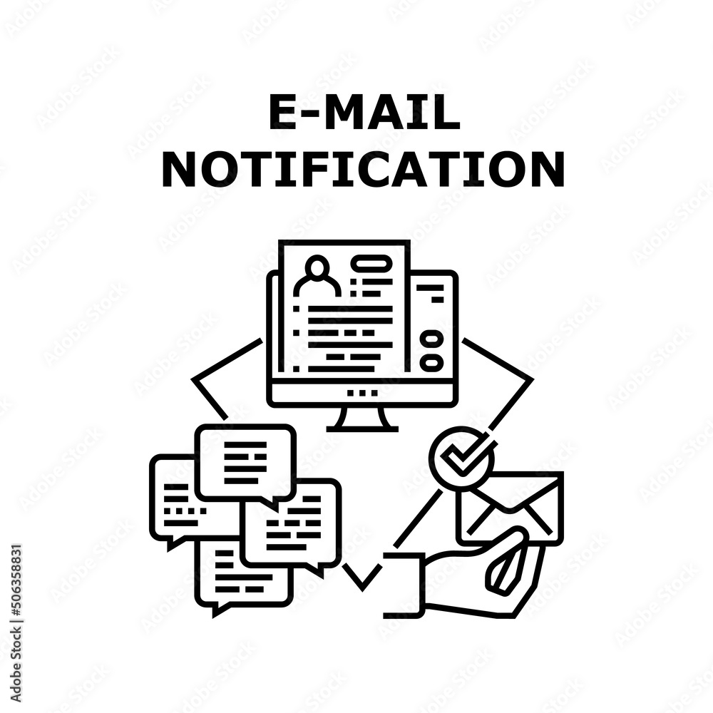 Poster e-mail notification vector icon concept. e-mail notification with product and service advertise, dig