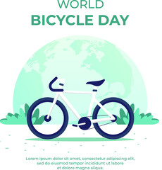 Fototapeta na wymiar world bicycle day illustration design template for social media 