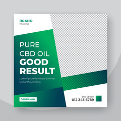Cbd oil social media post banner template