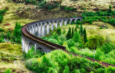 Cercles muraux Viaduc de Glenfinnan Scotland old train bridge, Glenfinnan