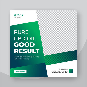 Cbd oil social media post banner template