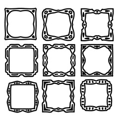 Vector label hand drawing styles doodle line isolated white background