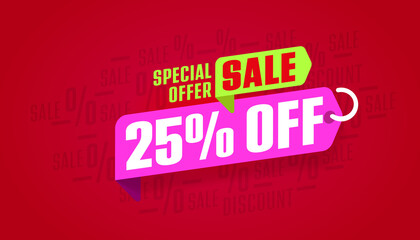 25 percent off discount and sale promotion banner