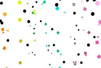 Light Multicolor, Rainbow vector backdrop with lines, circles, rhombus.