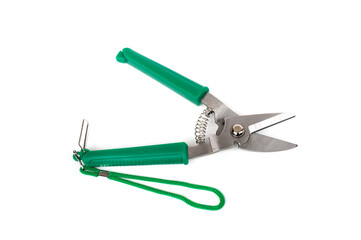 Metal cutting pliers isolated on white background.