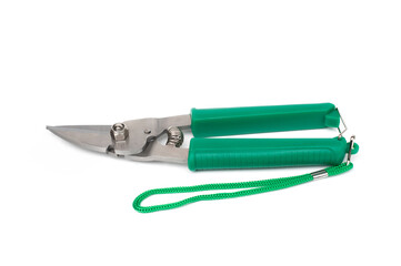 Metal cutting pliers isolated on white background.