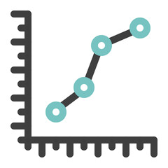 statistics colored line icon