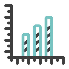 statistics colored line icon