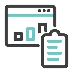 statistics colored line icon