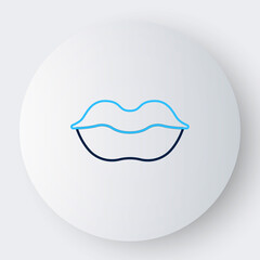 Line Smiling lips icon isolated on white background. Smile symbol. Colorful outline concept. Vector