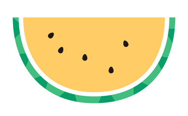 切られた黄色いスイカのイラスト