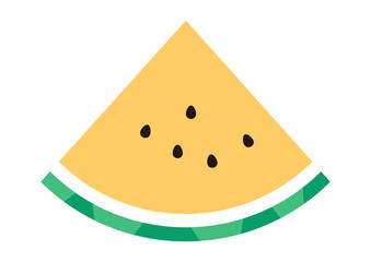 切られた黄色いスイカのイラスト