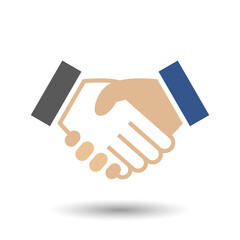 Business partnership conceptual symbol handshake simplicity vector icon isolated on white background