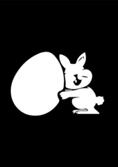 illustration of a rabit eat egg in vector art 