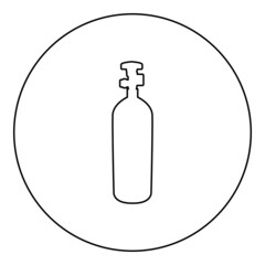 Gas cylinder balloon icon in circle round black color vector illustration image outline contour line thin style