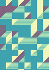 Implementation of Edward Zajec’s “Il Cubo” from 1971. Essentially a Truchet tile set of 8 tiles and rules for placement art illustration