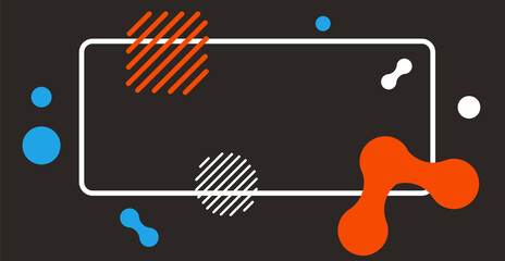 Abstract geometric background. Bauhaus, Memphis minimalist retro poster graphic vector illustration. Abstract trendy pattern of square and round shapes.