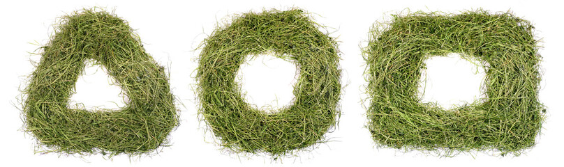 Dry Grass - Hay Square, Circle and Triangle Frame Banner. Geometric Frames Panorama isolated on...