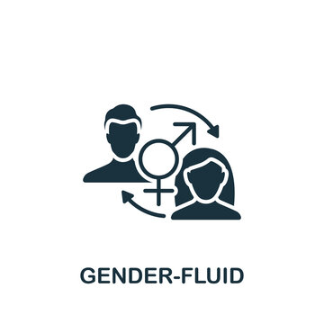 Gender-Fluid icon. Monochrome simple Lgbt icon for templates, web design and infographics