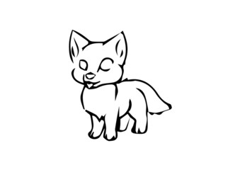 Obraz premium illustration of a fox in vector art 