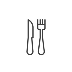 Knife and fork line icon