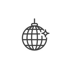 Disco ball line icon