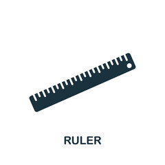 Ruler icon. Monochrome simple Measuring icon for templates, web design and infographics