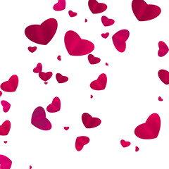 Red hearts isolated on white background. Valentine's Day. Vector illustration