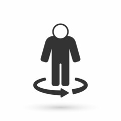 Grey 3d modeling icon isolated on white background. Augmented reality or virtual reality. Vector