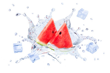 watermelon in water splash