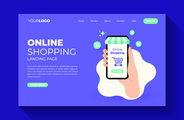 Landing page template of Online Shopping.
Vector Design