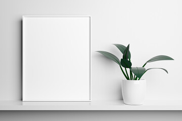 White Blank Photo Frame Mockup Desk 3D Picture Frame Premium