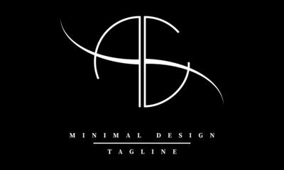 AG or GA Minimal Logo design Vector Art Illustration