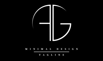 AG or GA Minimal Logo design Vector Art Illustration