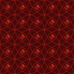 Abstract seamless geometric pattern of circles and curves. Vector illustration