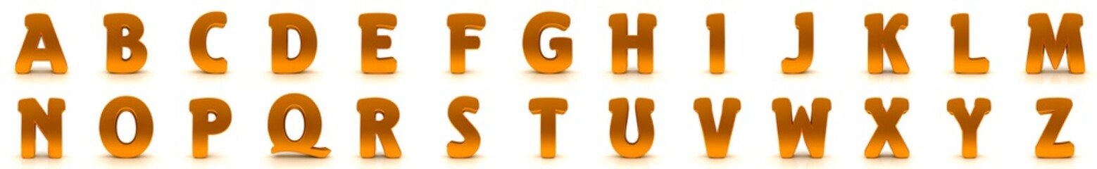 Alphabet orange letters