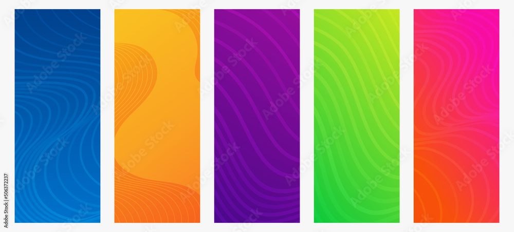 Poster Modern colorful gradient background with wave lines