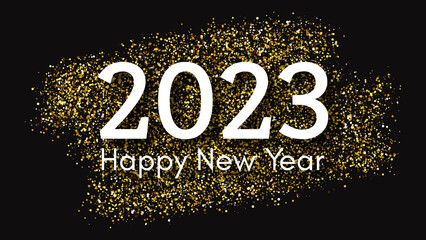 2023 Happy New Year gold background