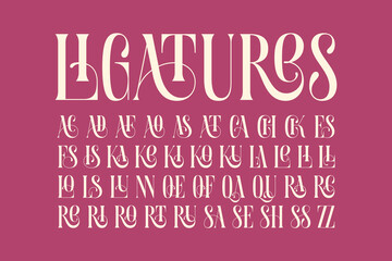 Set of additional ligatures for classic typeface - obrazy, fototapety, plakaty