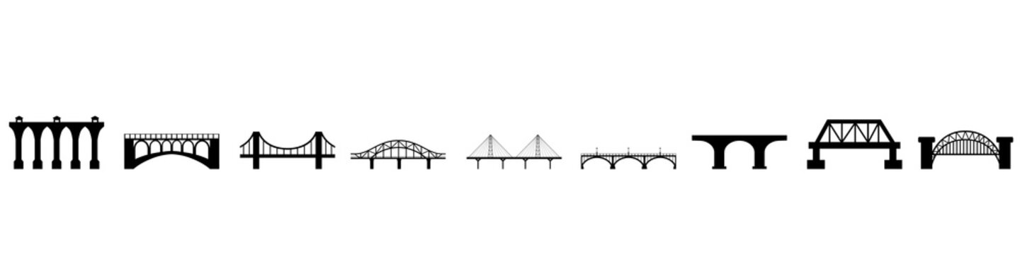 Fototapeta Bridge icon vector set. architecture illustration sign collection. construction symbol or logo.