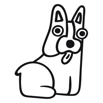 Boston terrier icon. Vector outline illustration.