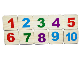 list with numbers from one to 10. concept