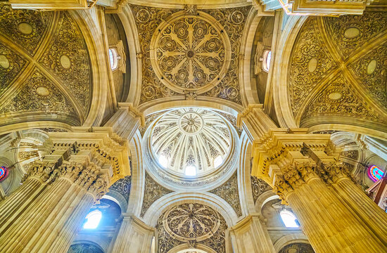 Ornate dome of Sacred Heart (Sagrario) Church, on Sept 25 in Granada, Spain