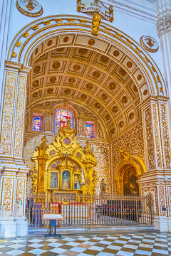 The gilt chapel in Incarnation Cathedral, on Sept 25 in Granada, Spain