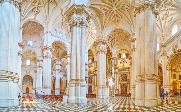 The hall of Granada Cathedral, on Sept 25 in Granada, Spain