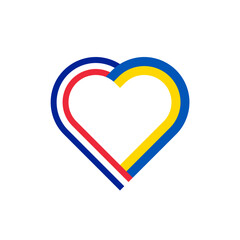 unity concept. heart ribbon icon of france and ukraine flags. vector illustration isolated on white background