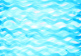 水のような青い筆タッチ　波模様の背景