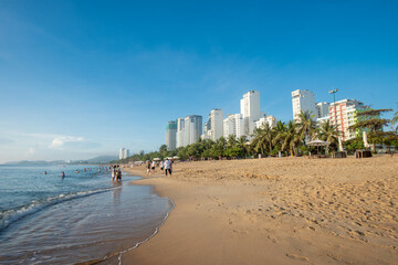 Nha Trang beach skyline in the morning