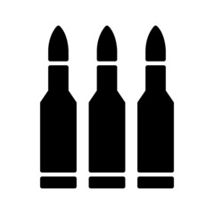 Set of Bullets Icons. Ammunition Symbol in Flat Style. Stock Vector
