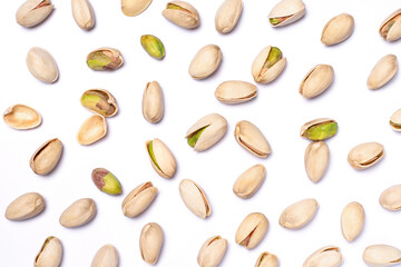 pistachio nuts isolated on white